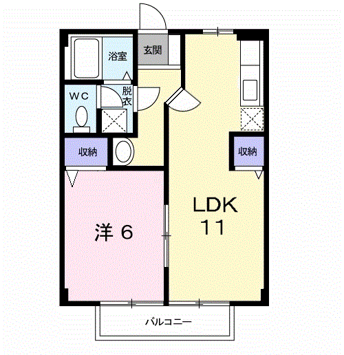グリーンヒル坂本Ⅱ(1LDK/2階)の間取り写真