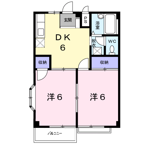 コーポあづまⅡ(2DK/2階)の間取り写真