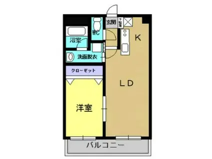 マウンテンフィールド坪井(1LDK/1階)の間取り写真
