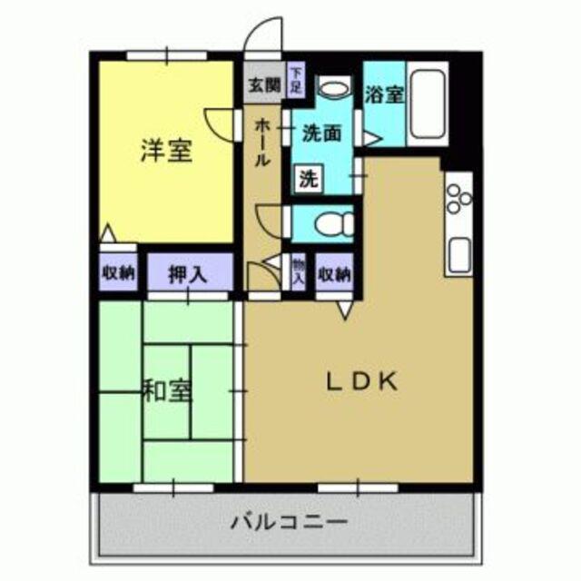 グランディール長嶺(2LDK/2階)の間取り写真