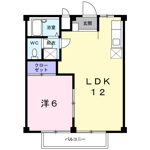 グリーンハイツ大川(1LDK/1階)の間取り写真