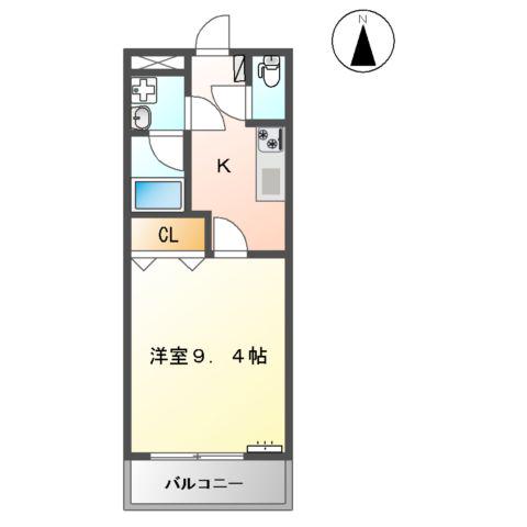 グリーンパーク.TM(1K/1階)の間取り写真