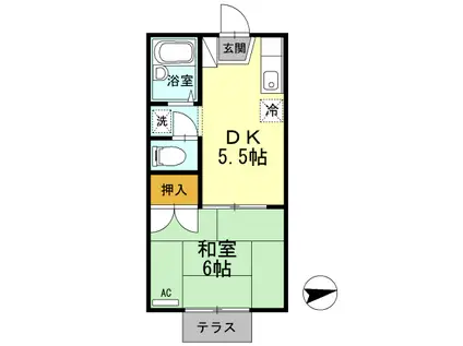 レジデンスイケダ(1DK/1階)の間取り写真