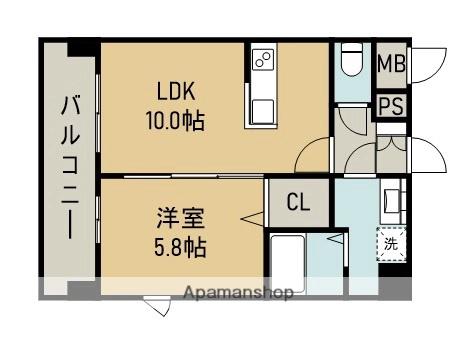 グランフィオーレ高平(1LDK/8階)の間取り写真