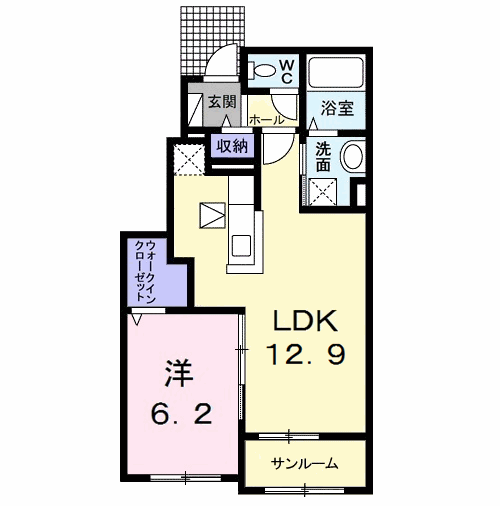 グラン・レジデンス(1LDK/1階)の間取り写真