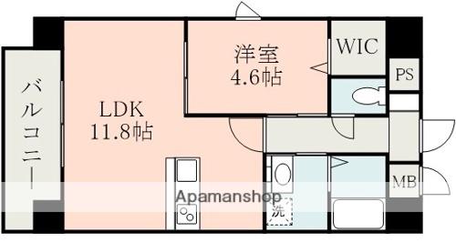 レオサークル菊陽(1LDK/4階)の間取り写真