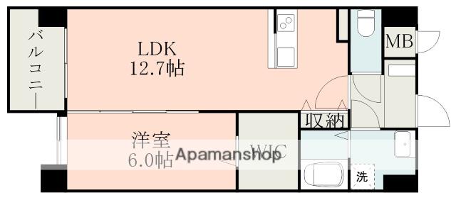 ライズ大津駅イースト(1LDK/6階)の間取り写真