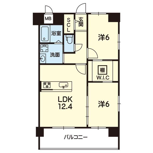ライズ大津駅イースト(2LDK/4階)の間取り写真