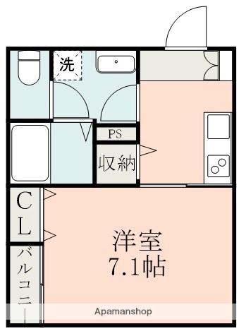 ラ・ポルテ大津(1K/2階)の間取り写真