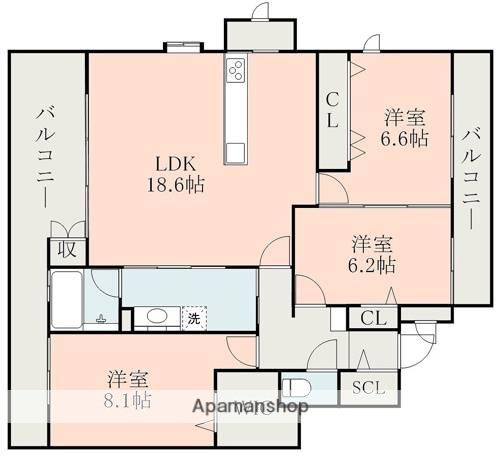 VARIS FAMILY(3LDK/1階)の間取り写真