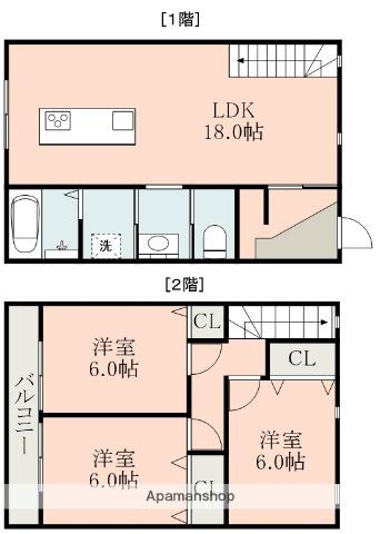 CASA(3LDK/1階)の間取り写真