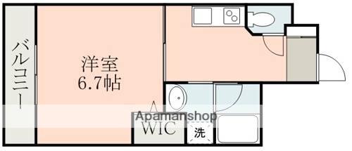 ラ・シック大津グランドヒルズイースト(1K/3階)の間取り写真