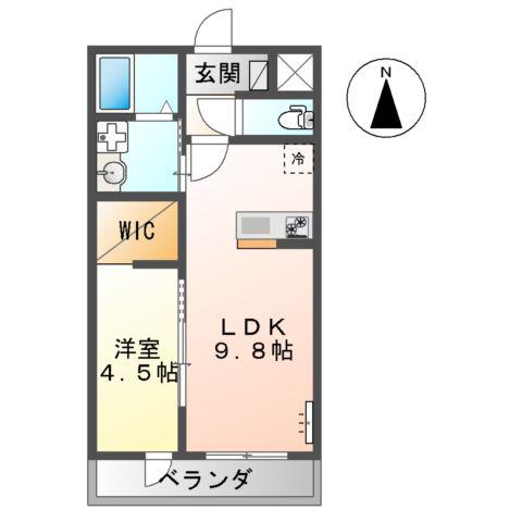リーブルハイム(1LDK/2階)の間取り写真