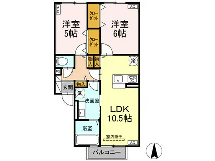 ラ・フェスタ(2LDK/2階)の間取り写真