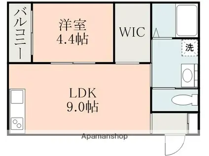 GRAND CRU CLASSE大津Ⅱ(1LDK/2階)の間取り写真