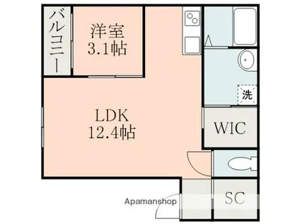 MAJOR大津(1LDK/2階)の間取り写真