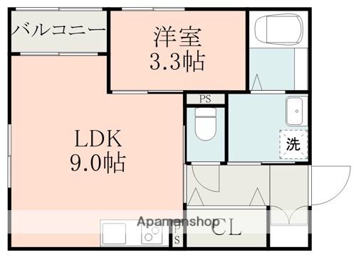 M.S FELIZ合志(1LDK/2階)の間取り写真