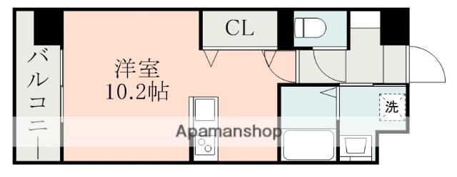 LINABELL(ワンルーム/9階)の間取り写真