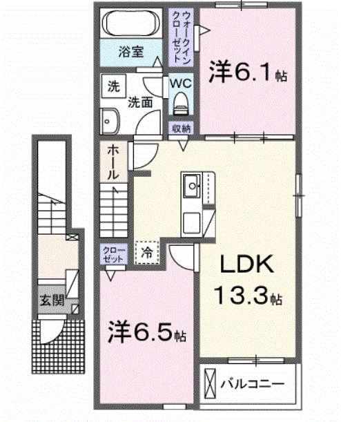 ブリッサ E(2LDK/2階)の間取り写真