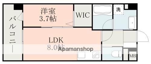 ラ・シック菊池Ⅱ(1LDK/2階)の間取り写真