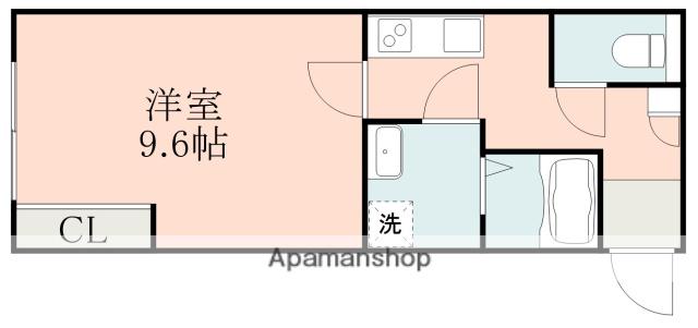 グローリー菊陽(1K/2階)の間取り写真