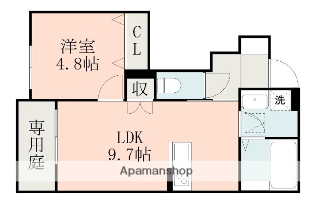 ルナエトワール25番館(1LDK/1階)の間取り写真