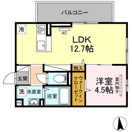 アバント(1LDK/3階)の間取り写真