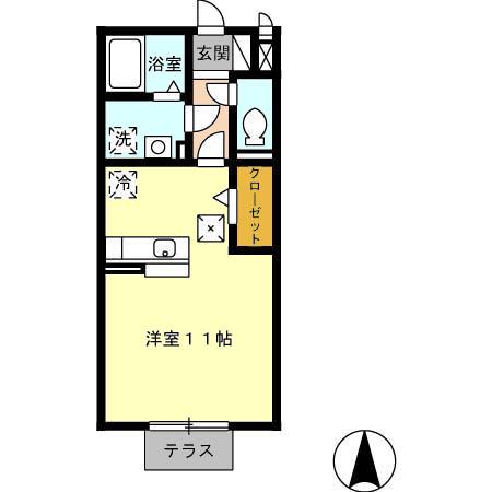 エクセレントユウ(ワンルーム/1階)の間取り写真