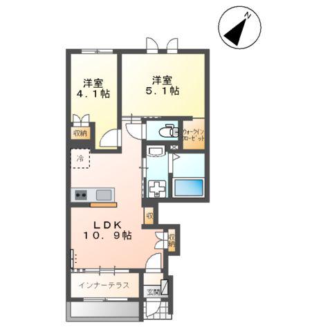 サザンクロスⅢ(2LDK/1階)の間取り写真
