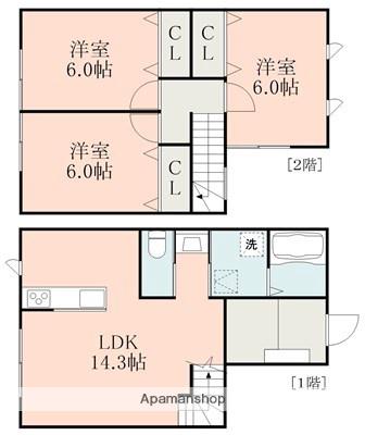 CASITA泗水 B(3LDK/1階)の間取り写真