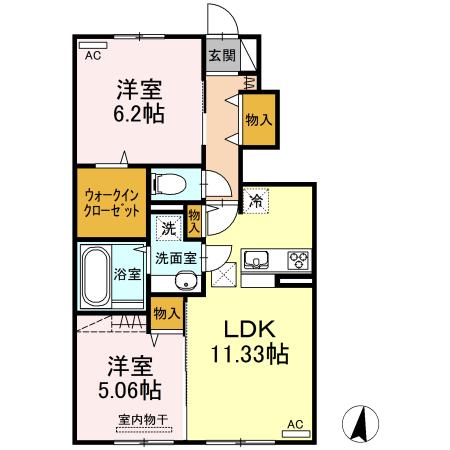 ロイヤル・アプローズ(2LDK/1階)の間取り写真