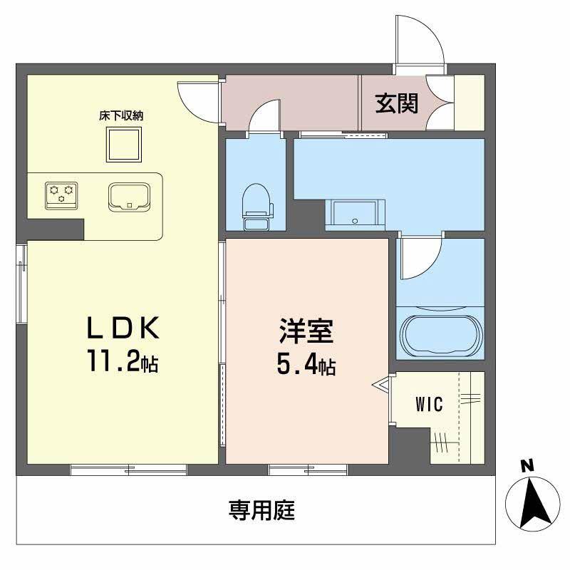ヴェルメゾン須屋(1LDK/1階)の間取り写真