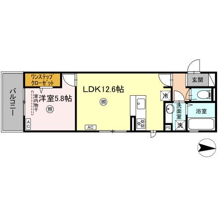 SOLANAIII(1LDK/3階)の間取り写真