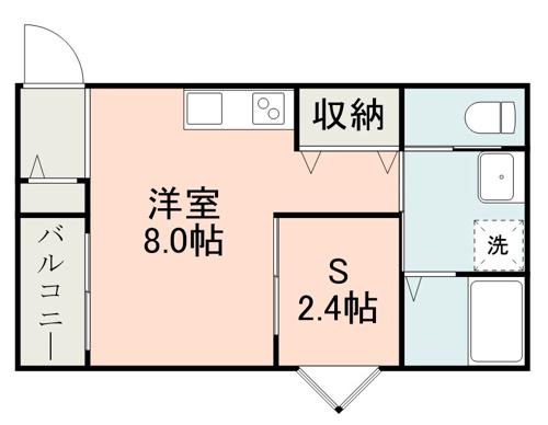 ラヴィ八景水谷(ワンルーム/2階)の間取り写真