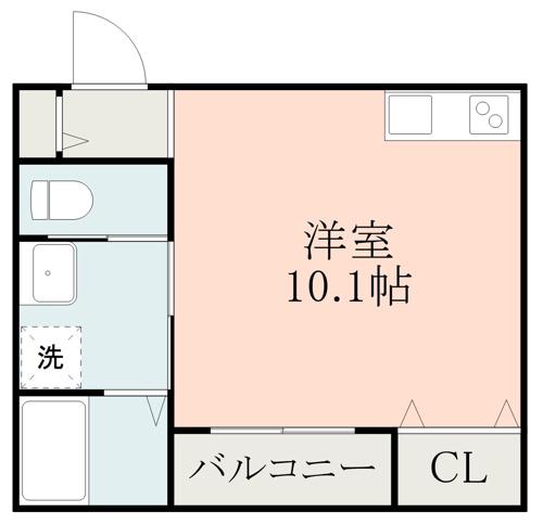 ラヴィ八景水谷(ワンルーム/2階)の間取り写真