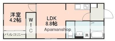 CASAGARDEN戸島(1LDK/1階)の間取り写真