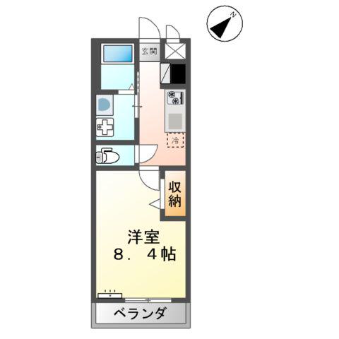 メゾン ド ココン M(1K/1階)の間取り写真