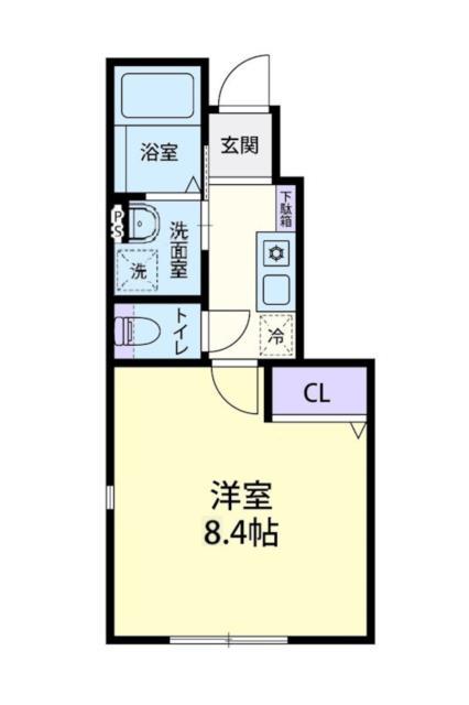 GRANDE FAITH 大津(1K/1階)の間取り写真