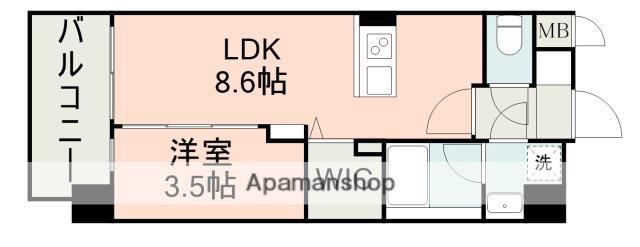 ELGRAND菊陽Ⅰ(1LDK/3階)の間取り写真