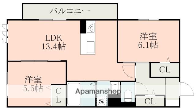 TOWN HOUSE T(2LDK/2階)の間取り写真