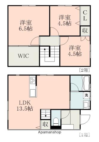 オーシャンテラスB(3LDK/1階)の間取り写真