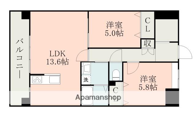 CHAINON長嶺南(2LDK/7階)の間取り写真