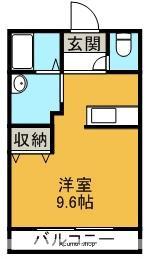 アウトゥール弓削(1K/4階)の間取り写真