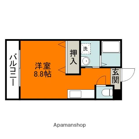 ネオコーポB(ワンルーム/2階)の間取り写真