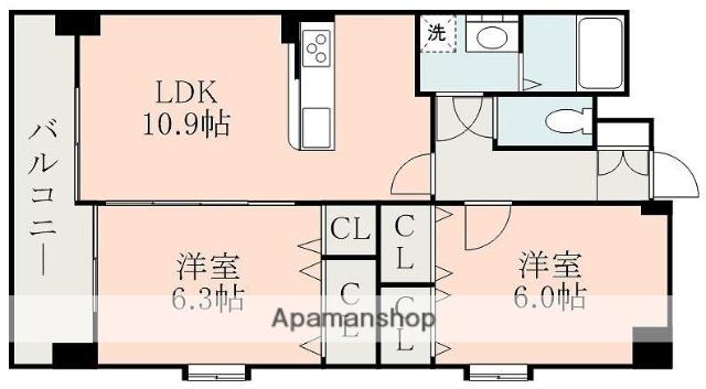 KIARA PLACE(2LDK/2階)の間取り写真