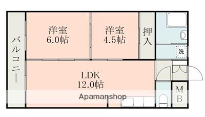 ラピス龍田(2LDK/1階)の間取り写真