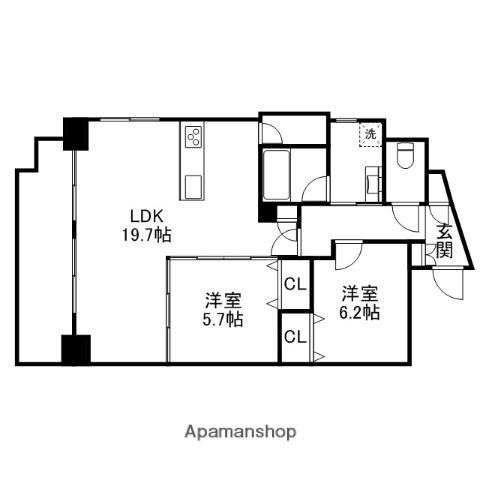 レジダンスプルミエ(2LDK/8階)の間取り写真