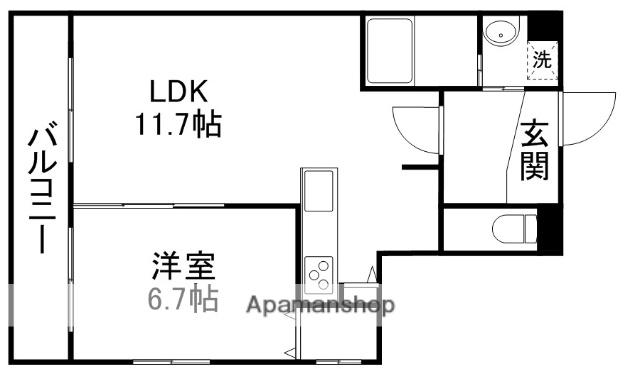 さくらIN菊陽(1LDK/6階)の間取り写真