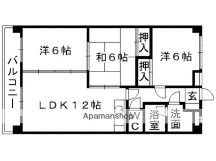 ファミーユ飛田(3LDK/4階)の間取り写真
