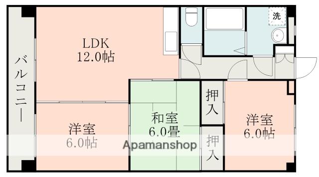 ファミーユ飛田(3LDK/5階)の間取り写真